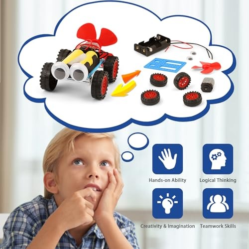 STEM Science Kits for Kids, 5 Set Wind Powered Car for Boy Toys Bulk Gifts |