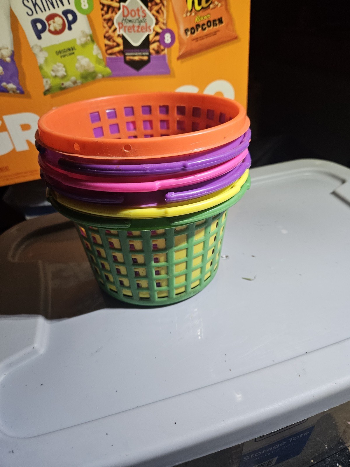 6 Multi-color Mini Plastic Easter Egg Baskets