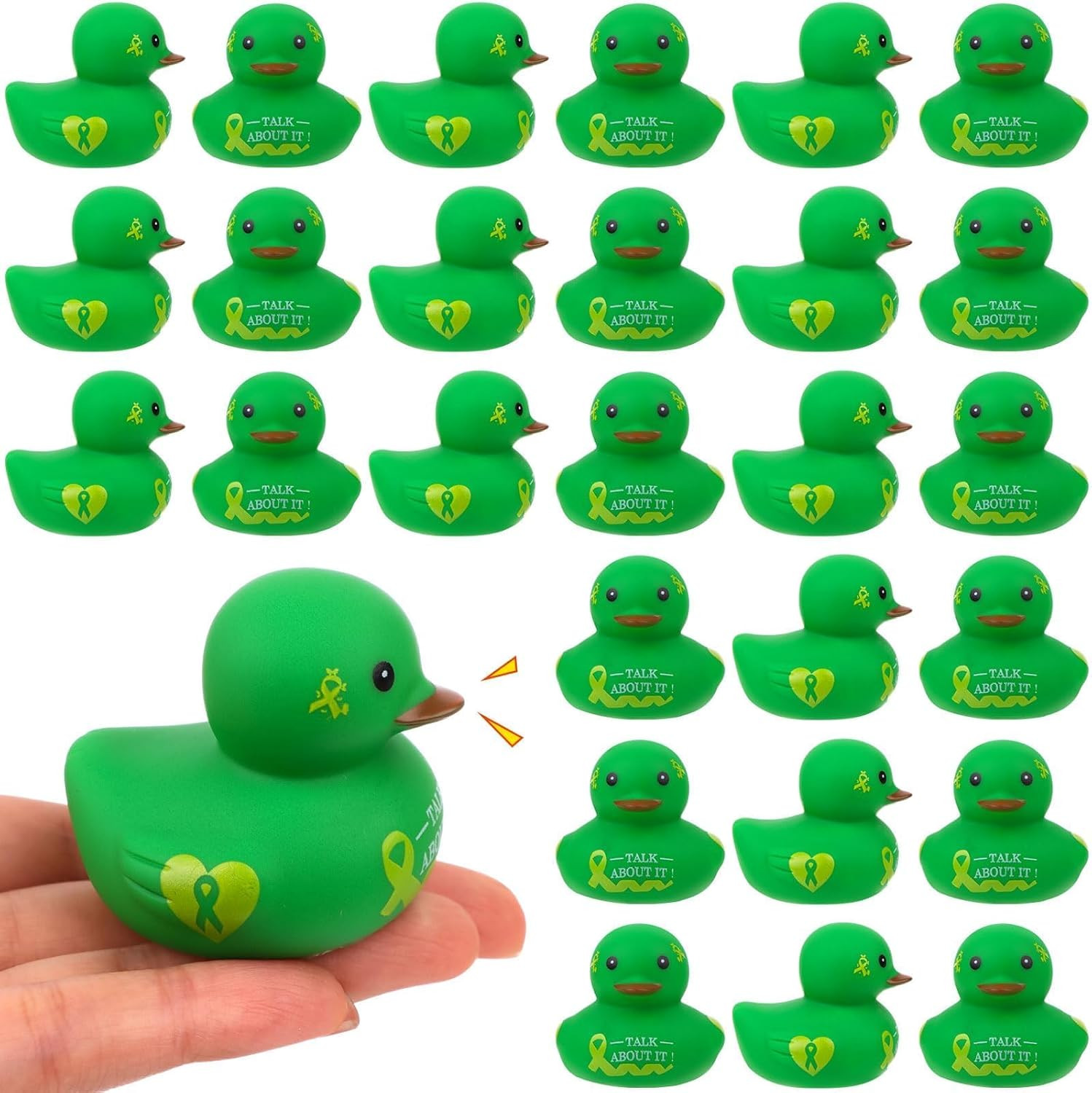 72Pcs Mental Health Rubber Duck Motivational Mini Duck Mental Health Awareness I