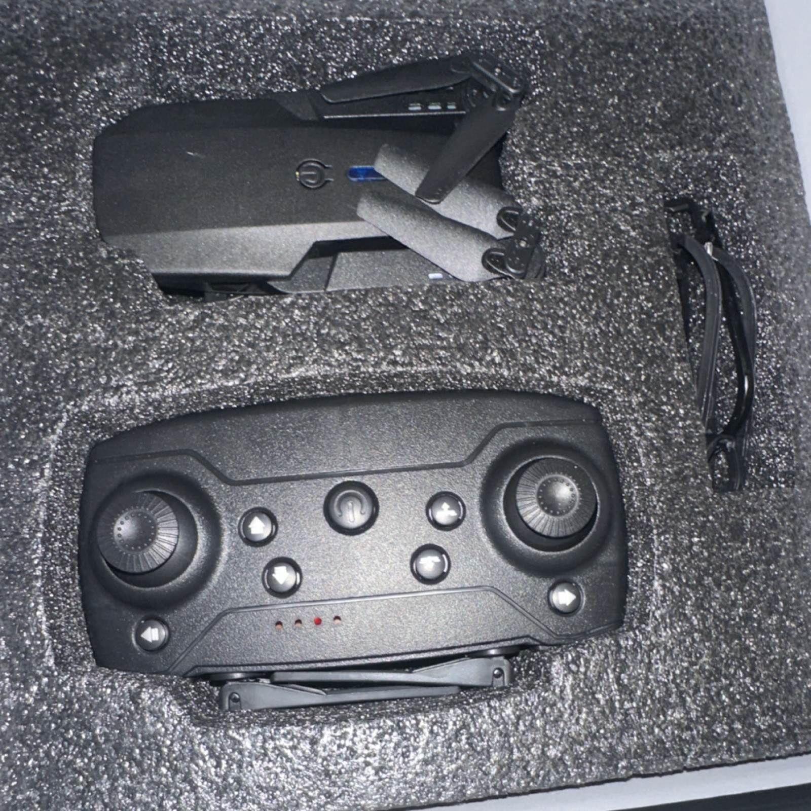 SMS Foldable Electric Quadcopter Drone Black Plastic with Controller