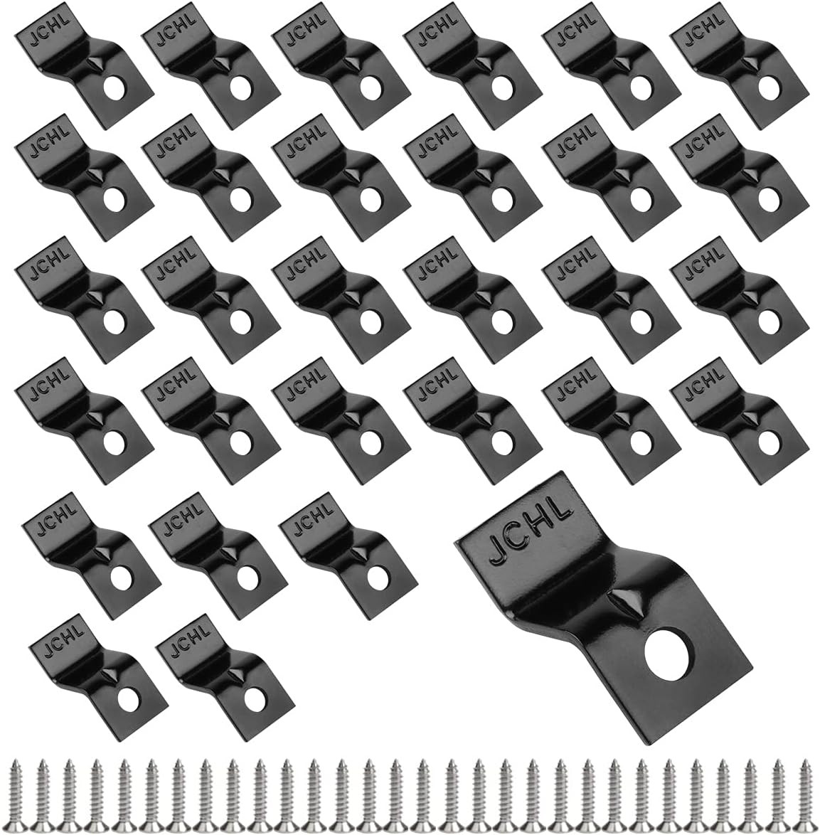 30-Pack Black Z Table Top Fasteners w/ Screws – Heavy-Duty Clips (29×16 mm)