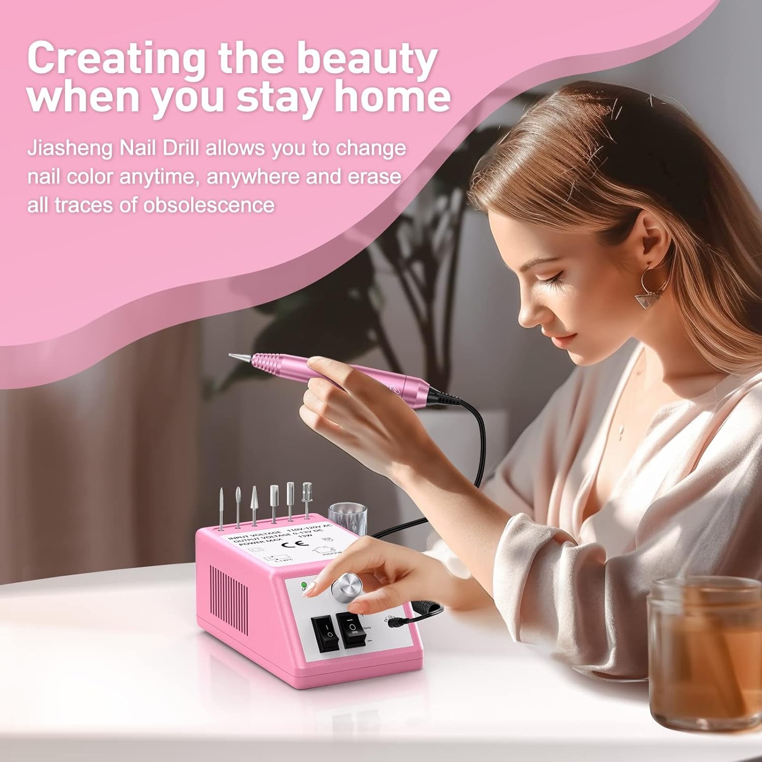 Professional Electric Nail File Drill 20K RPM with Bits & Bands