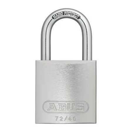 Abus 72 /40 Kd Silver Lockout Padlock, Keyed Different, Aluminum, Silver, 1 In