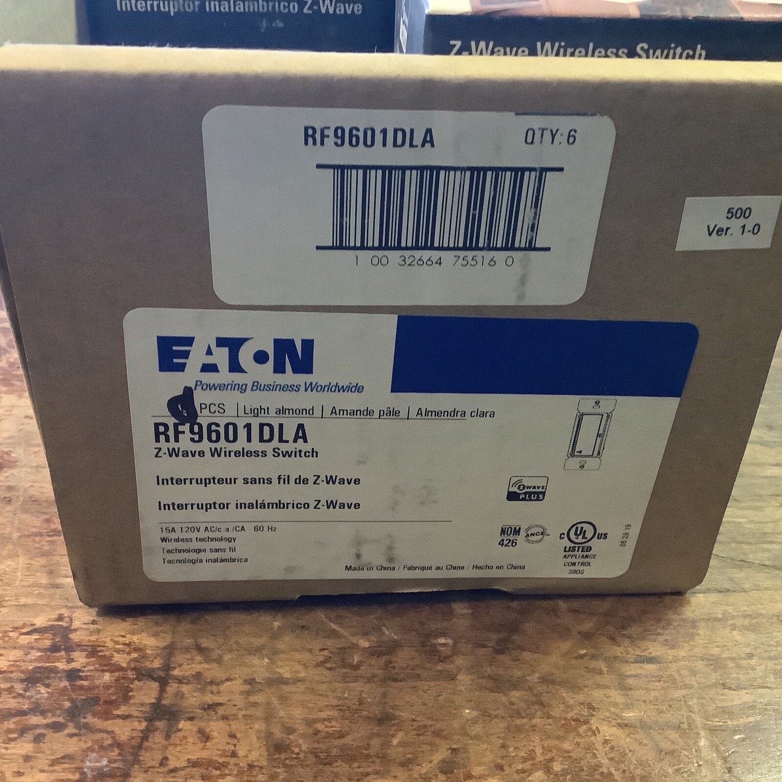 Eaton RF9601DLA Z-Wave Plus Wireless Switch,Light Almond (new)