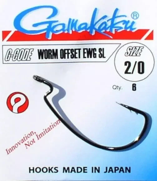 Gamakatsu Hooks Worm Offset EWG SL Black Barbed Texas Carolina Sea Fishing
