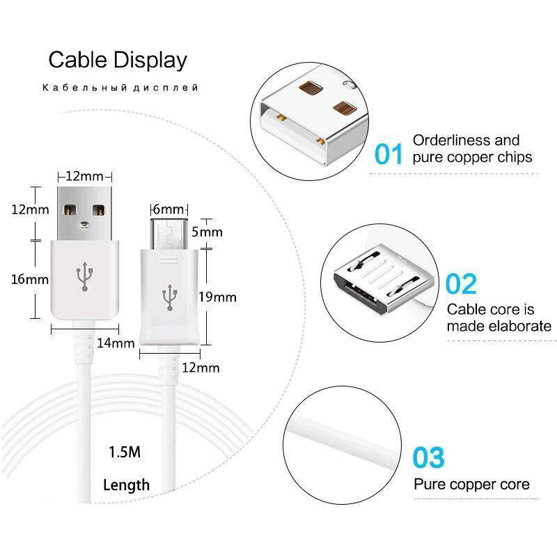 4ft Micro USB Data Sync Charger Charging Cable Cord for Android Samsung LG