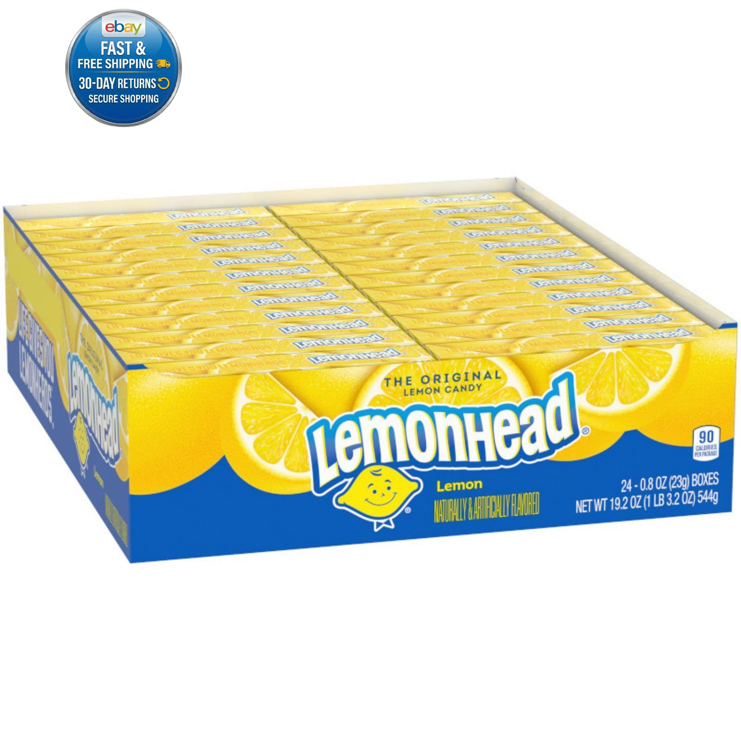 Hard Lemon Candy, 0.8 Ounce Boxes (Pack of 24), Yellow