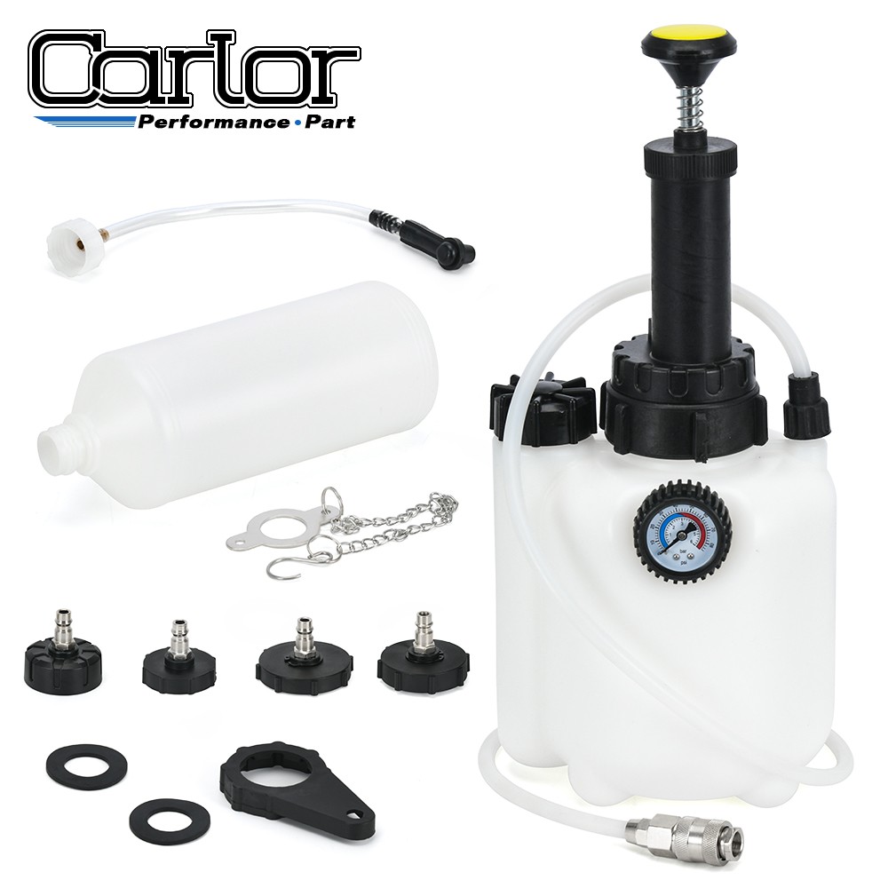3L + 1L Capacity Manual Brake Clutch Bleeder Fluid Tool Power Bleeding Kit US