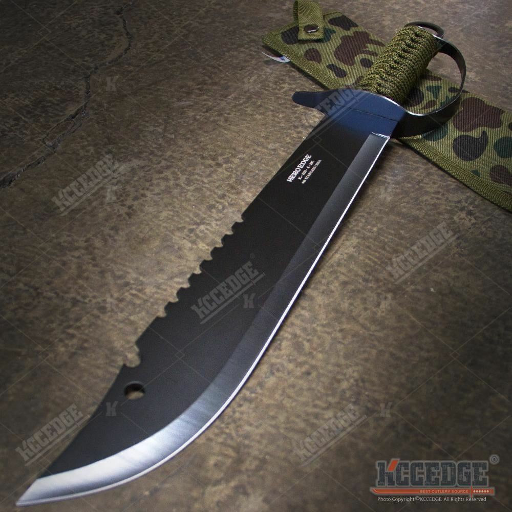 19.5" FULL TANG HUNTERS CHOPPING SWORD Sawback Fixed Blade Machete