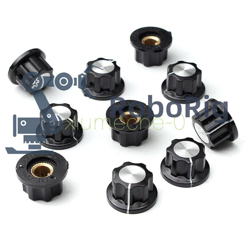 10PCS Adjustable 16mm Top 6mm Shaft Insert Turn Dia Potentiometer Rotary Knobs