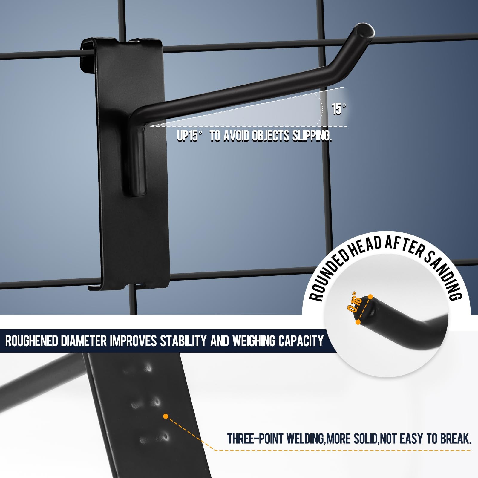 60 PCS 8 Inch Gridwall Hooks Fixtures Grid Wall Panel Heavy Duty Display