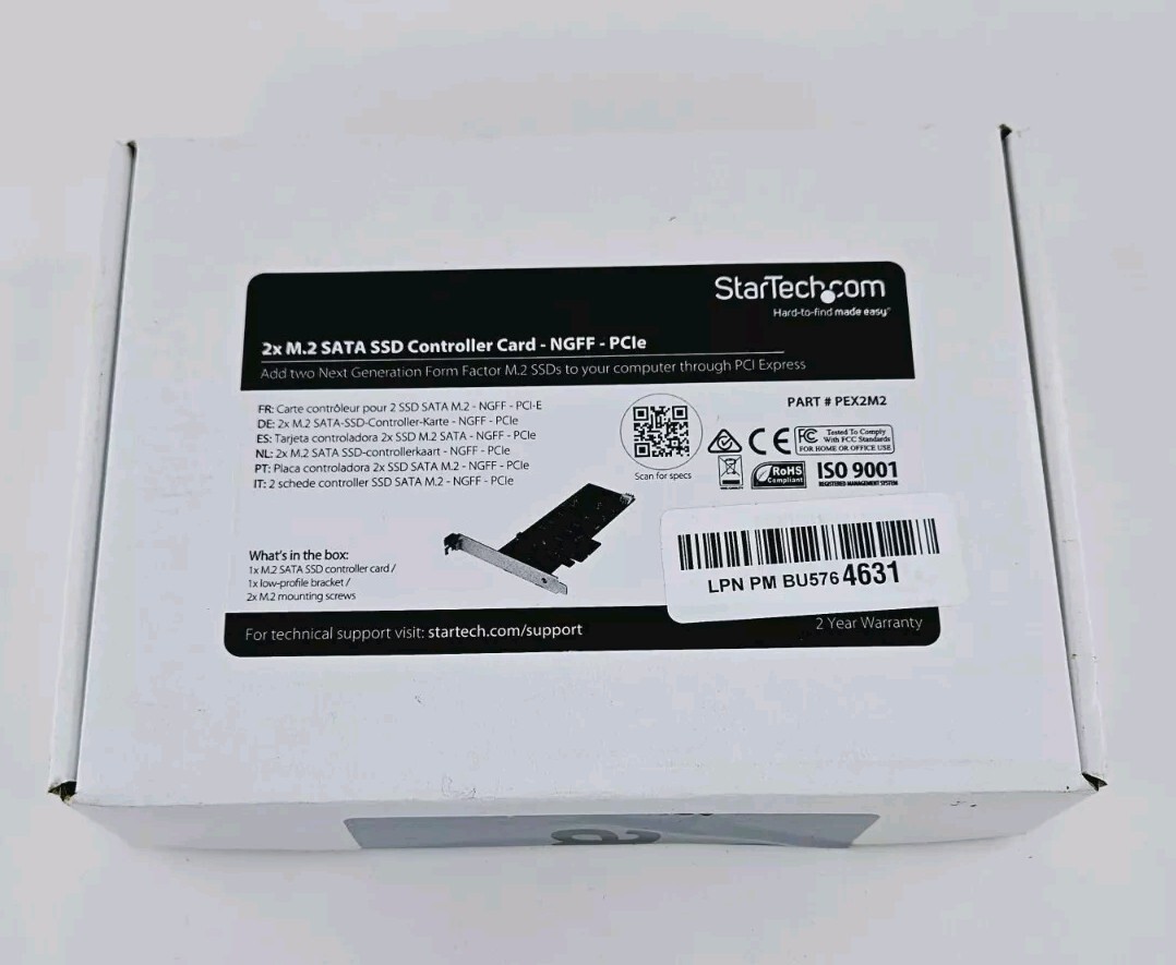 StarTech 2x M.2 NGFF SSD RAID Controller Card Plus 2x SATA III Ports