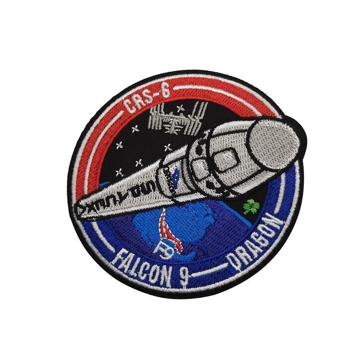 10PCS SPACEX FALCON-9 DRAGON F-9 CRS-5 SPACE FORCE EMBROIDERED HOOK&LOOP PATCH