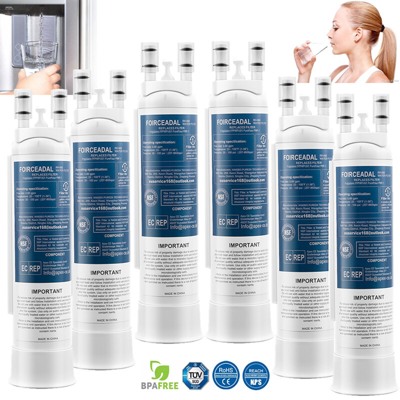 1-6 Pack Replacement For Frigidaire FPPWFU01 PWF-1 Water Ice Refrigerator Filter
