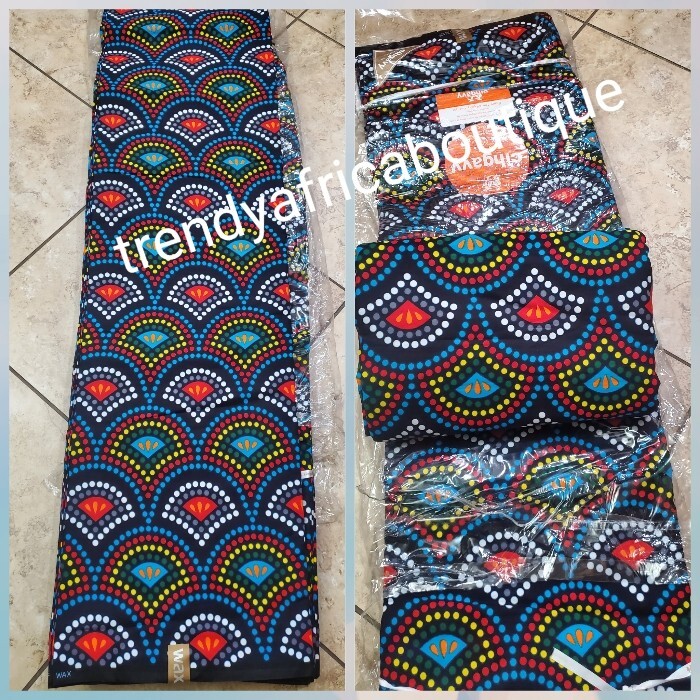 African Ankara Wax Print, 100% Cotton. Super soft texture sold in 6yds whole