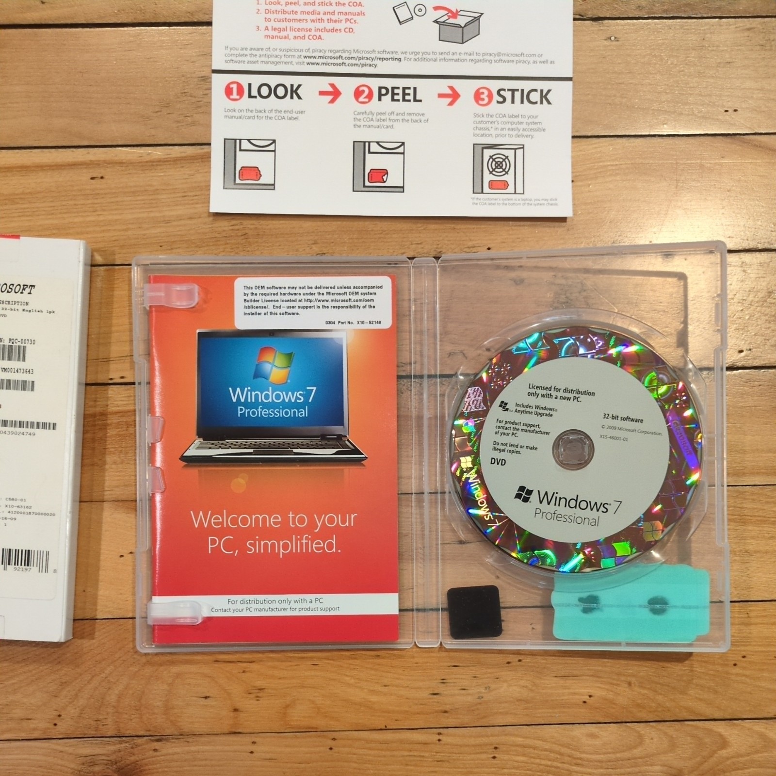Microsoft Windows 7 Professional 32-bit Full English DVD MS WIN