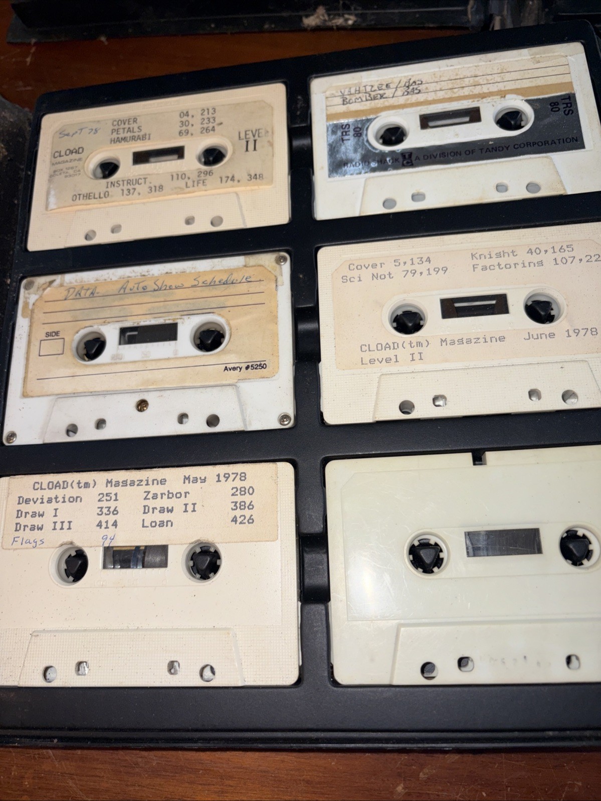 Lot Of 44 Computer Cassettes . Cload And Assorted Cassettes 2 Binders 44 Total
