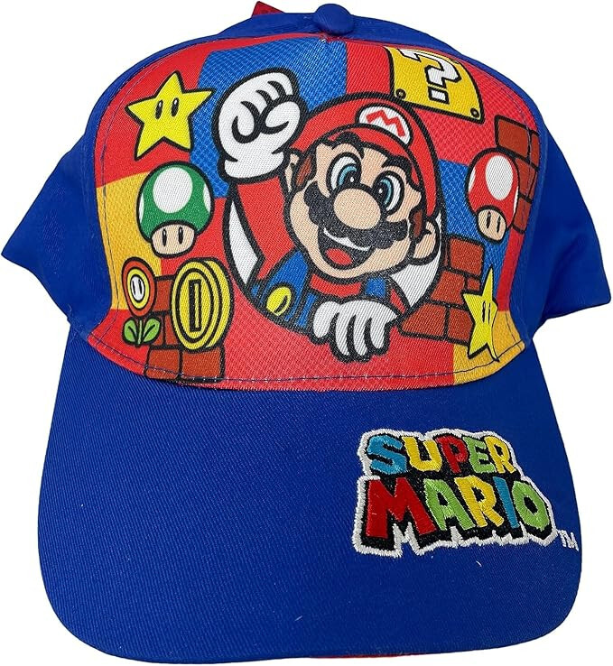 Baseball Cap - Nintendo Super Mario - Red/Blue Blocks Adjustable Snapback
