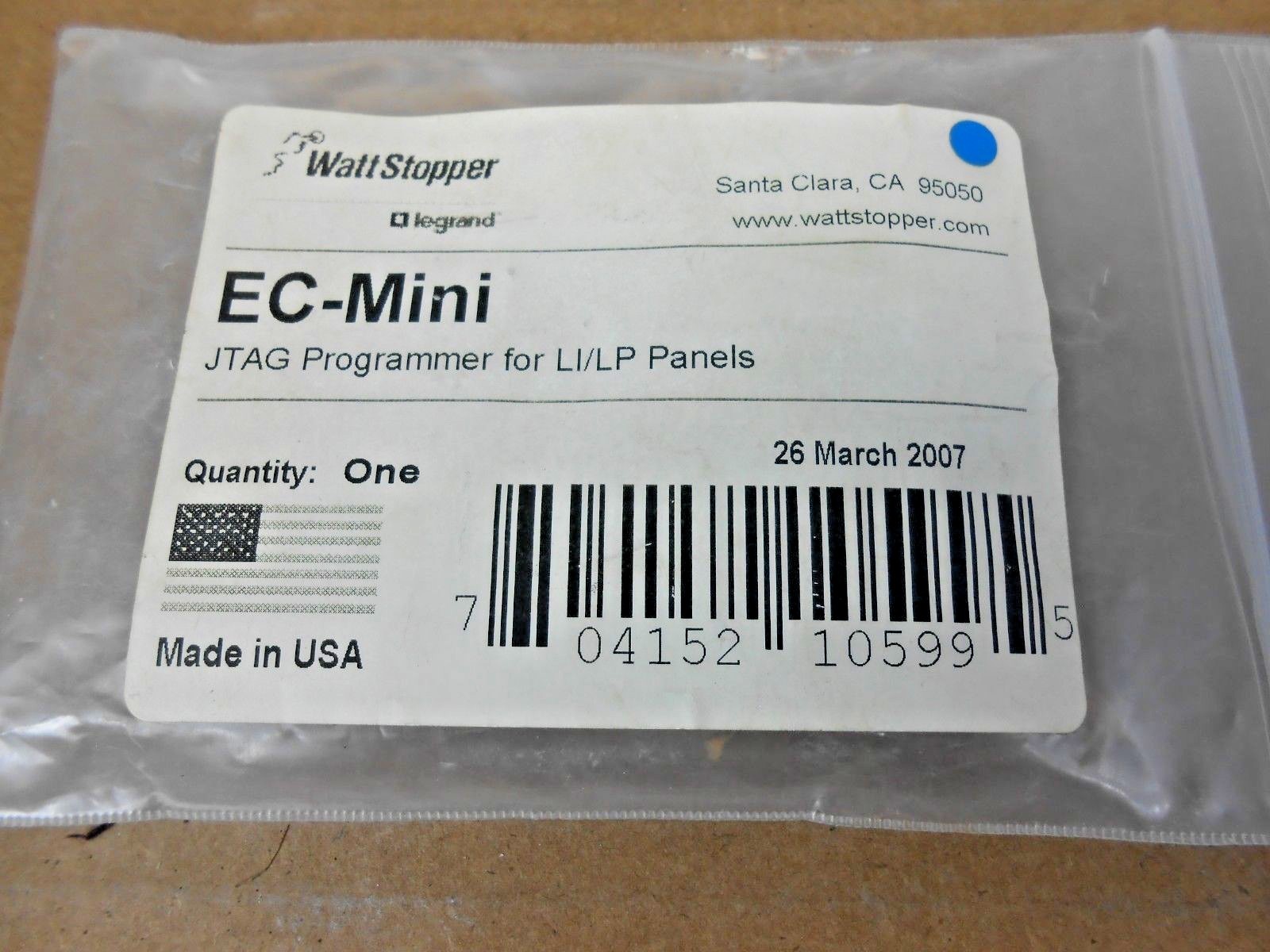 1 NIB WATT STOPPER EC-MINI JTAG PROGRAMMER FOR LI/LP PANELS
