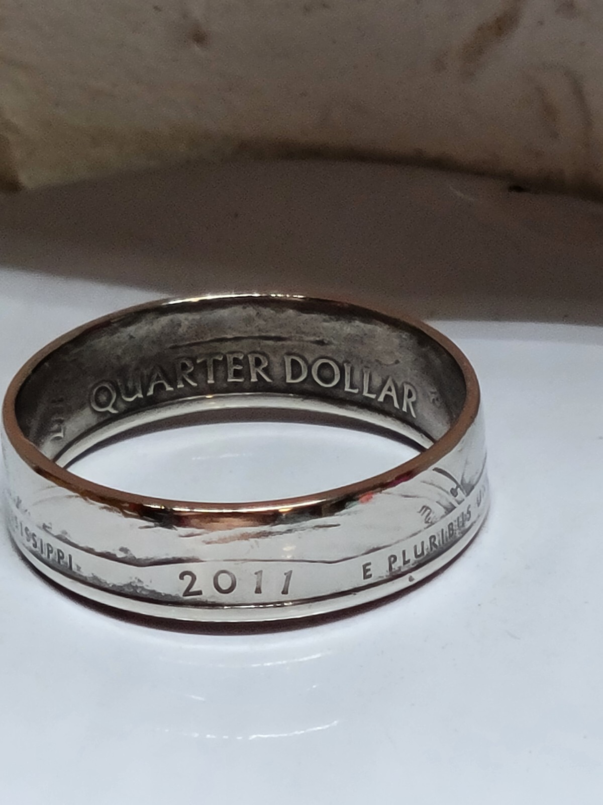 VICKSBURG, MS. - Size 9 State Quarter Coin Ring Hand Made