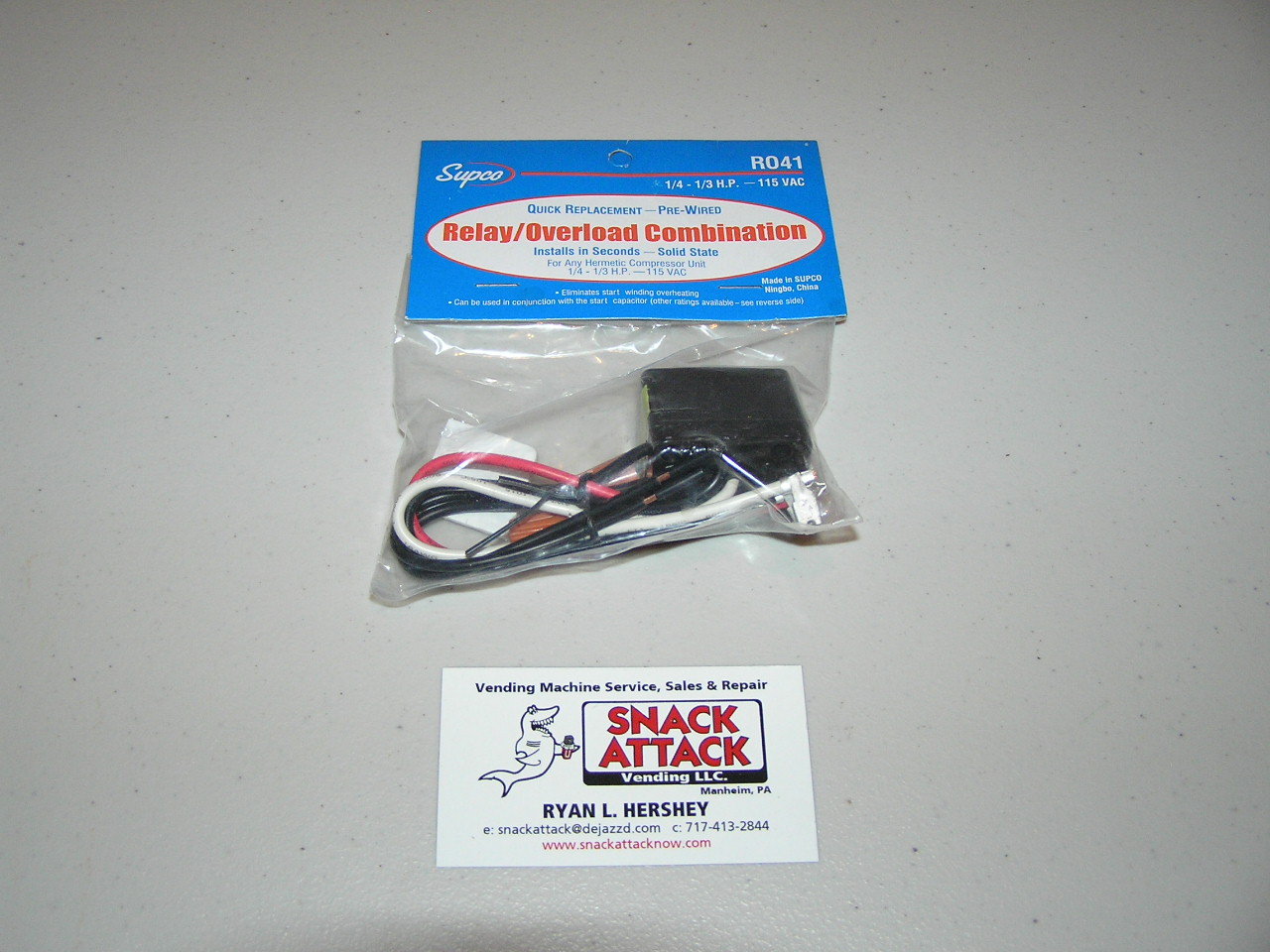 DIXIE NARCO,VENDO, ROYAL, FSI &USI -Compressor 2 n' 1 Start Relay&Overload 1/3HP