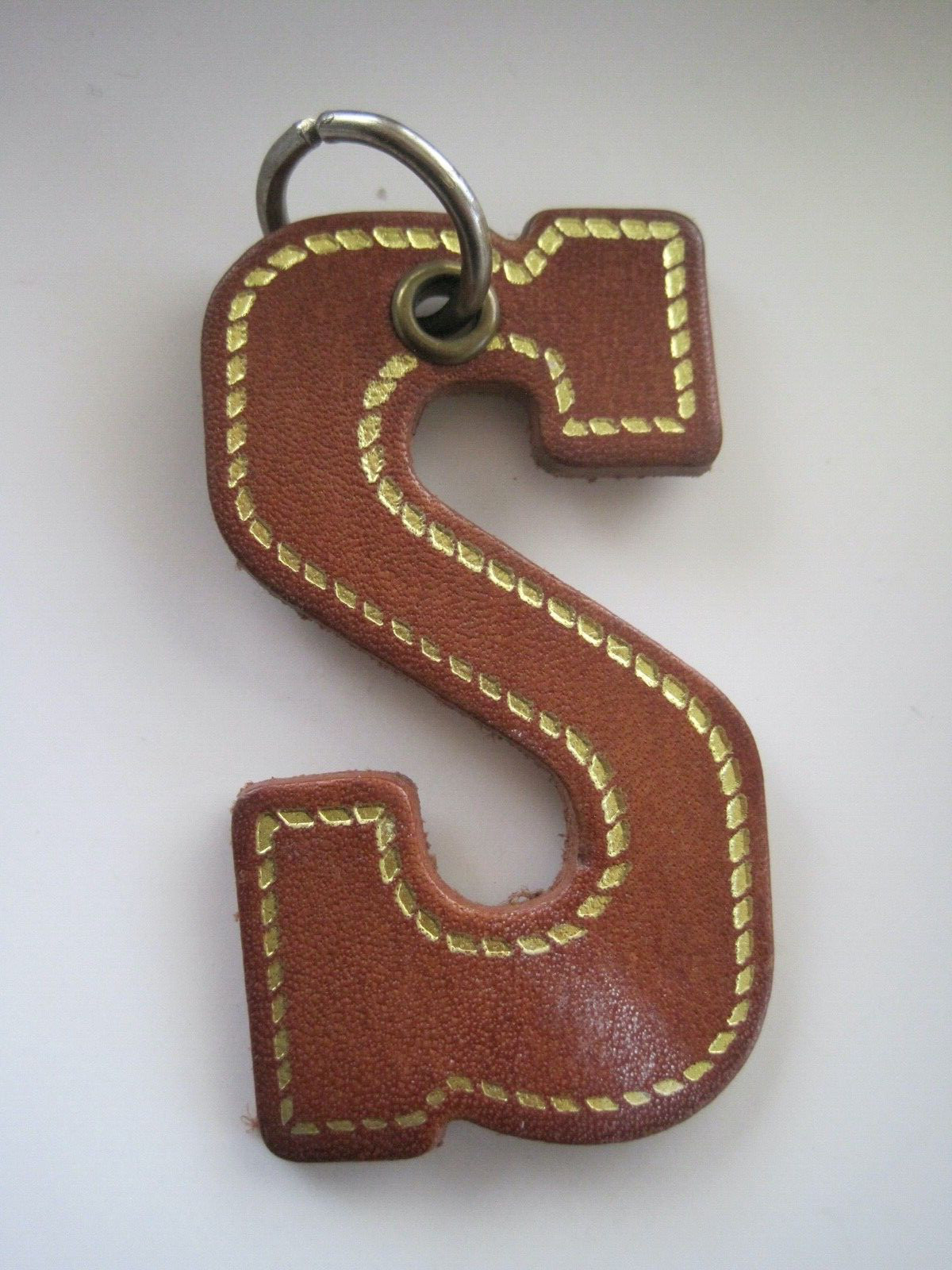 Leather S Keychain