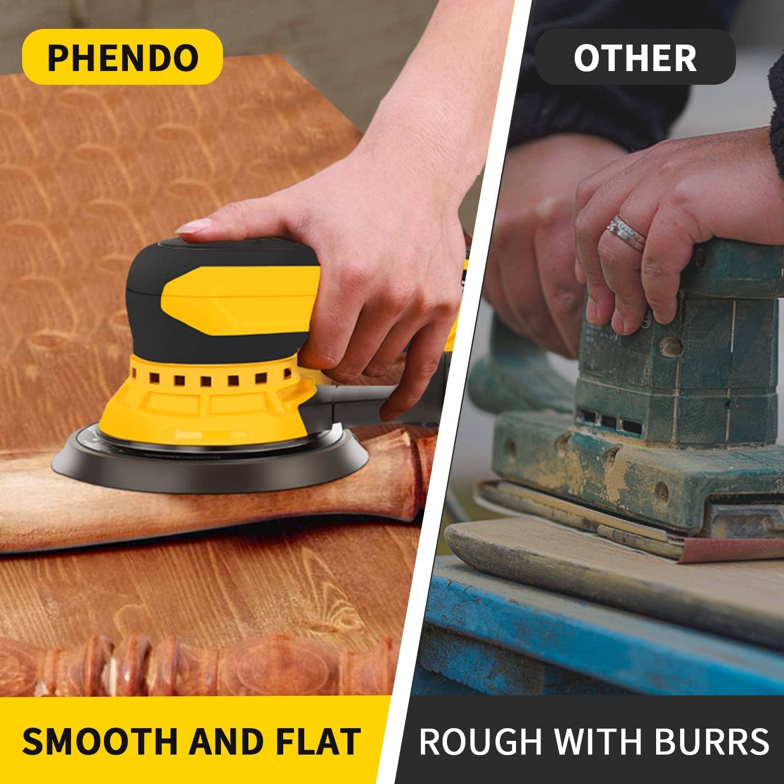Electric Random Orbital Sander Brushless 350W 3A Multi-function Variable Spee...