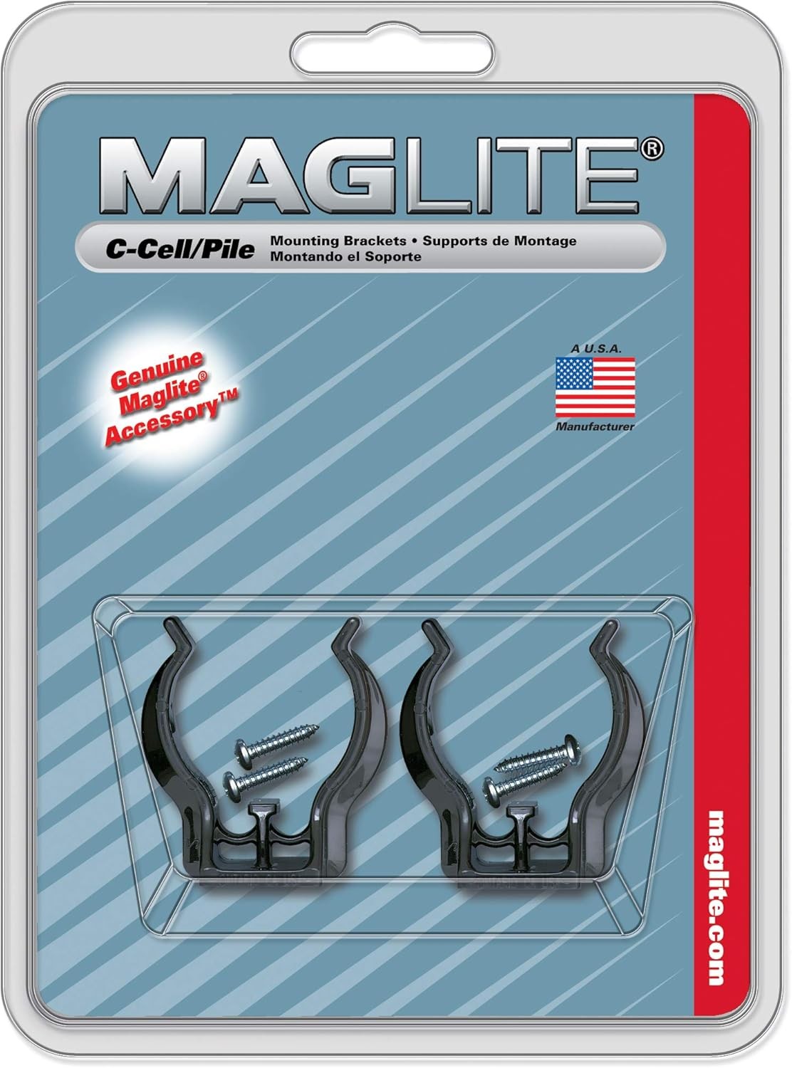 Black Mounting Brackets for C-Cell Flashlight