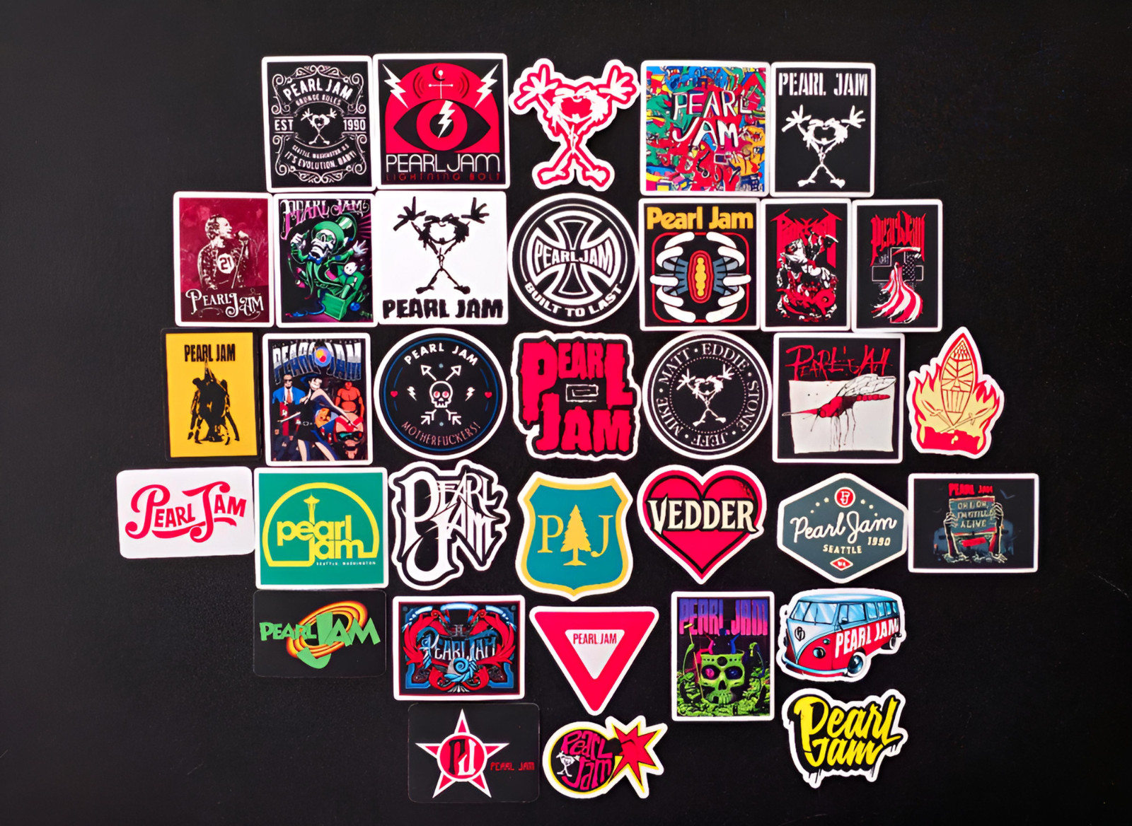Pearl Jam Inspired Stickers PJ Eddie Vedder Grunge Alternative Rock Band Decals