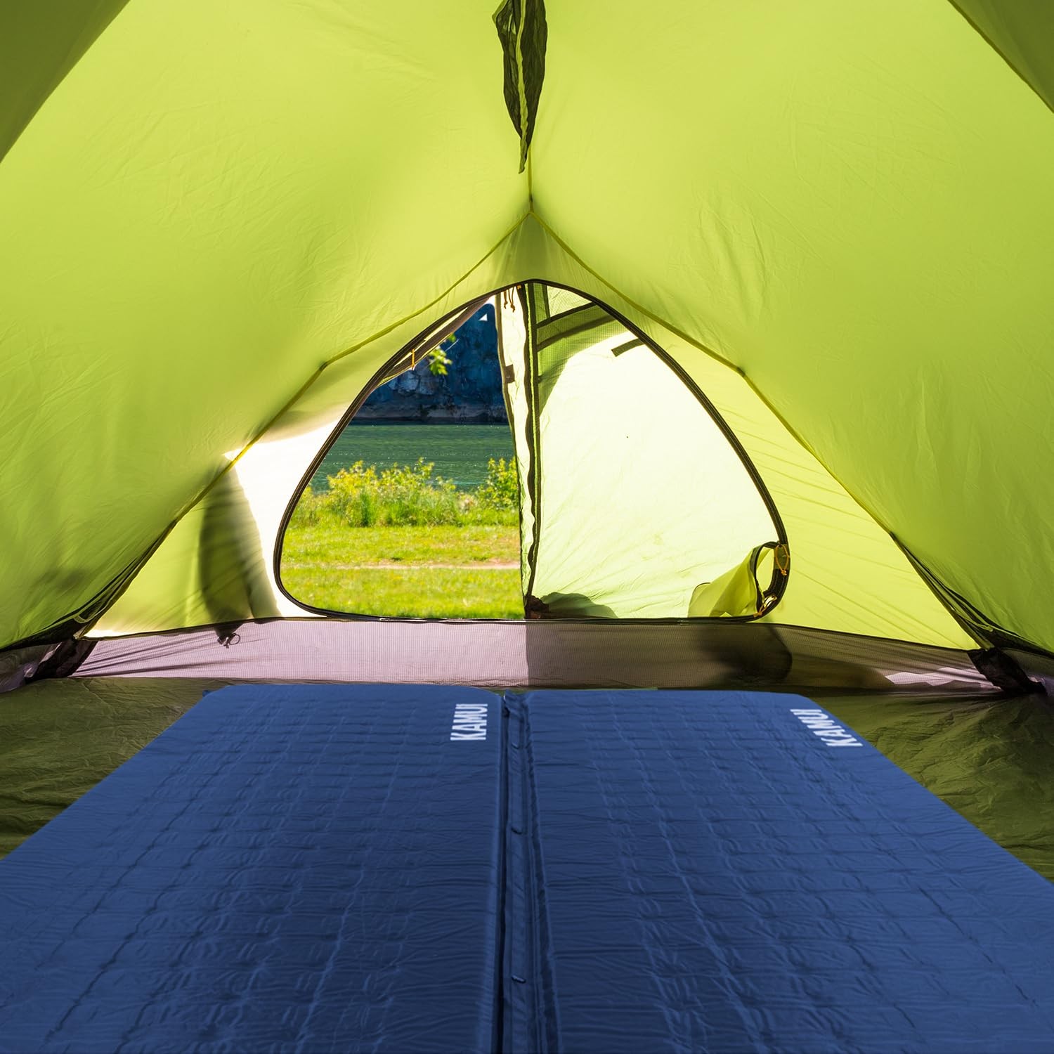 Self Inflating Sleeping Pad - 2 Inch Thick Camping Pad Connectable with Multi...