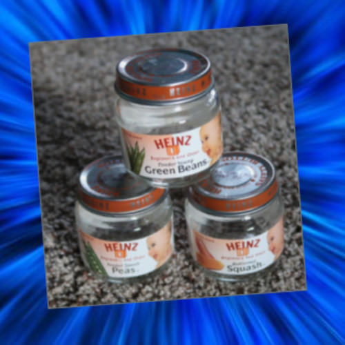 Lot of 3 Vintage Glass Baby Food Jars Heinz 1 Infant GREAT FOR CRAFTS & STORAGE