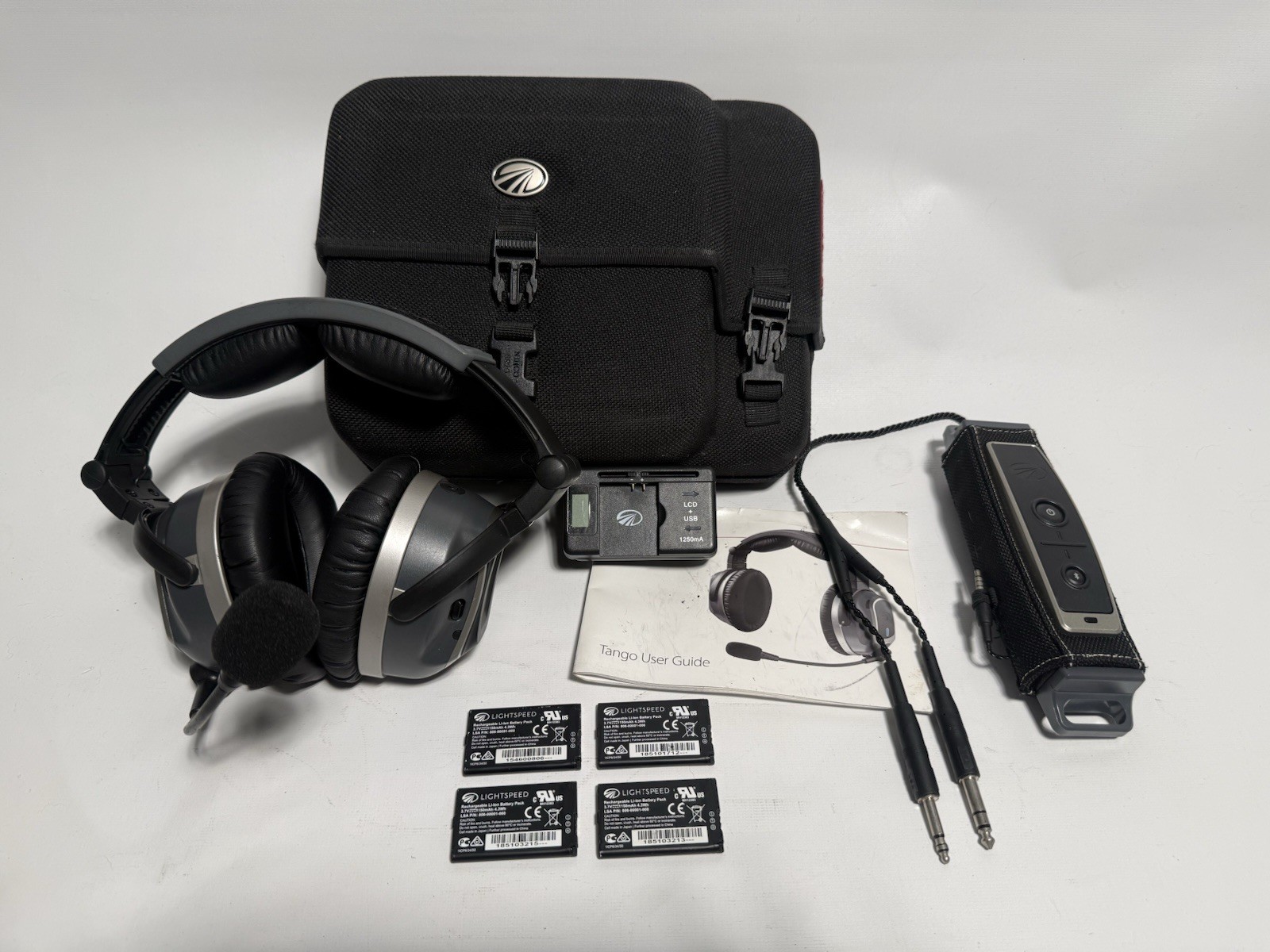 Lightspeed Tango Wireless ANR Aviation Headset Bluetooth With Dual GA Plugs