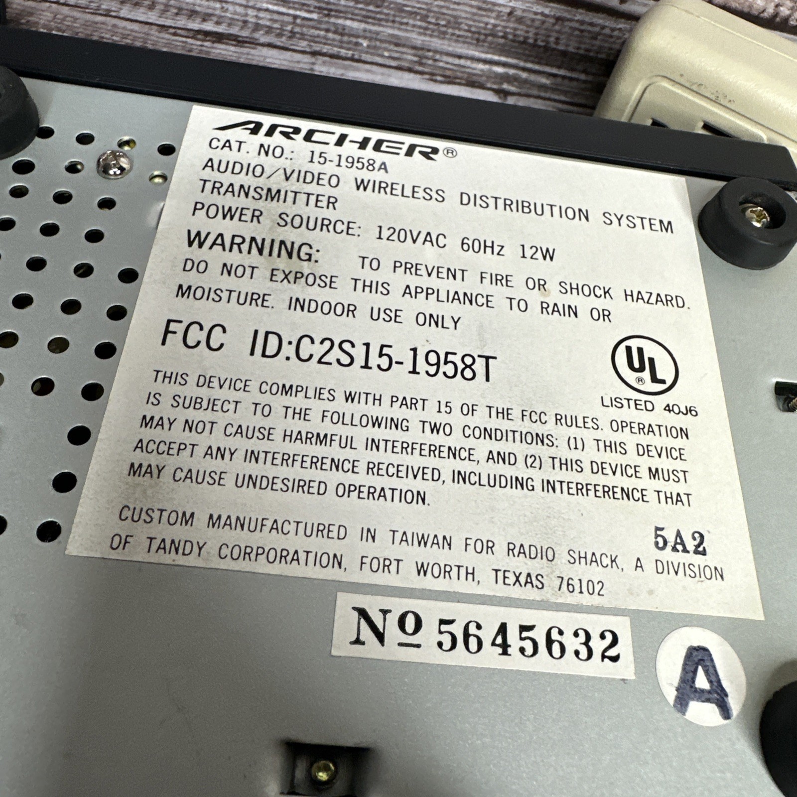 Archer 15-1958 Audio/Video Wireless Distribution System Receiver and Transmitter