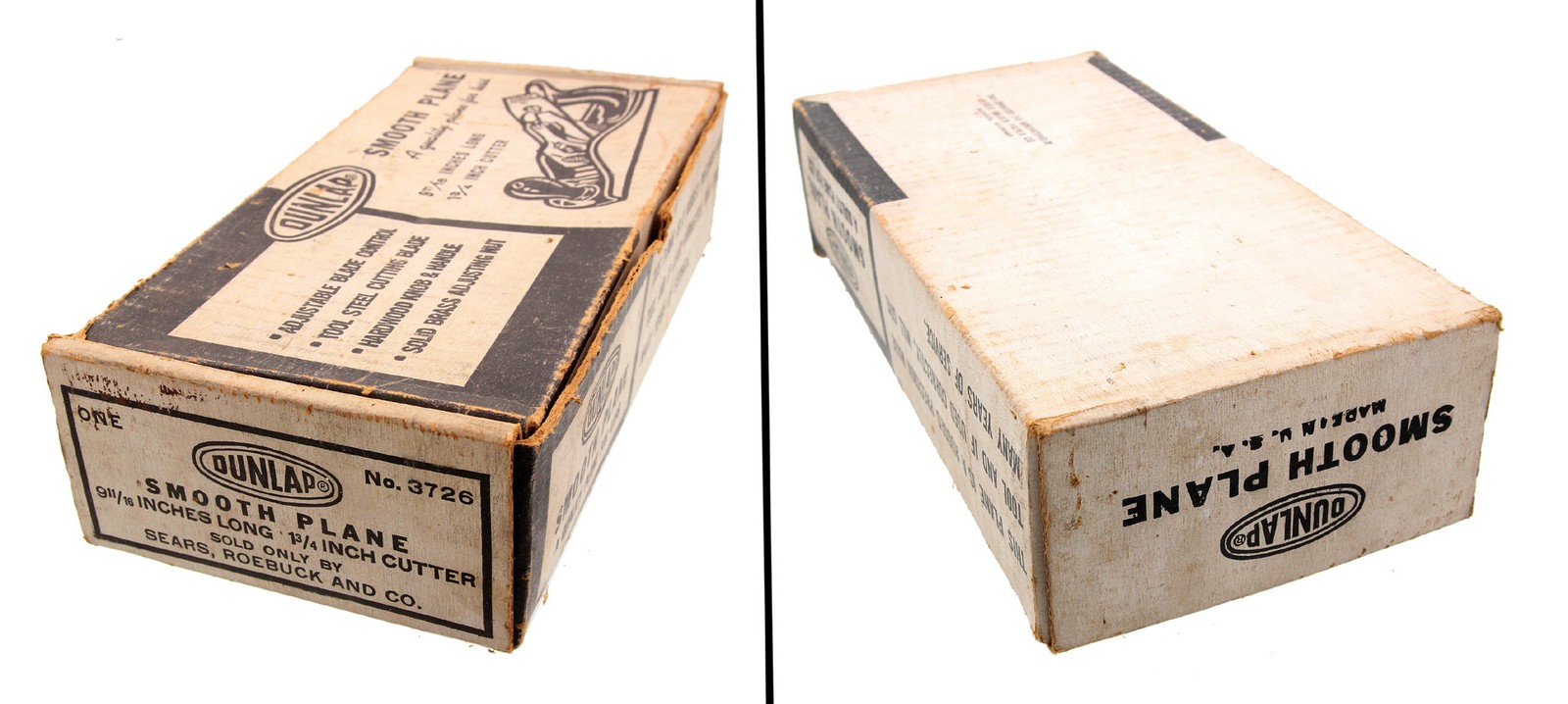 Original Box for Sears Dunlap Brand No. 3726 Smooth Plane- mjdtoolparts