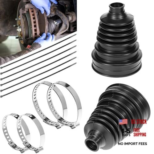 2PCS CV Boot Repair Kit with 4 Stainless Steel Clamps & 6 Cable Ties -