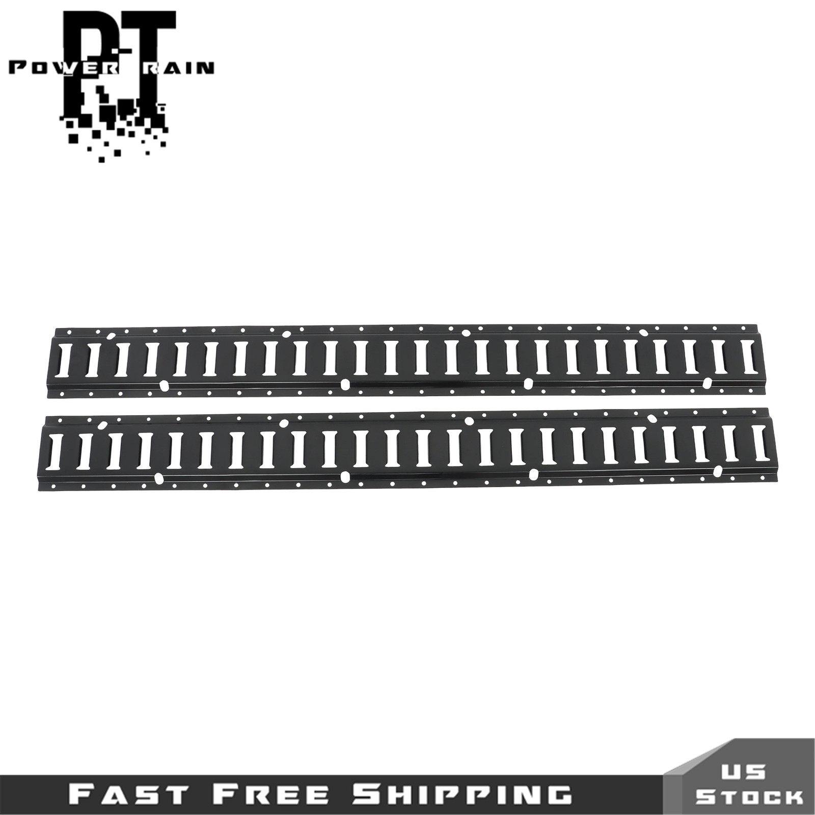 6 Pack 4' E Track Tie Down Rail Galvanized Steel Rail Powder-Coat Black