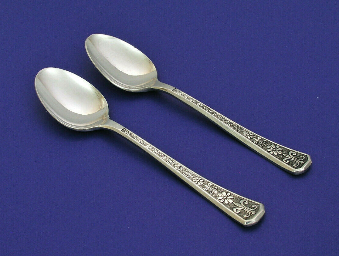 (2) INTERPUR FLORENZ 6 1/4" TEASPOONS STAINLESS STEEL JAPAN VERY NICE CONDITION