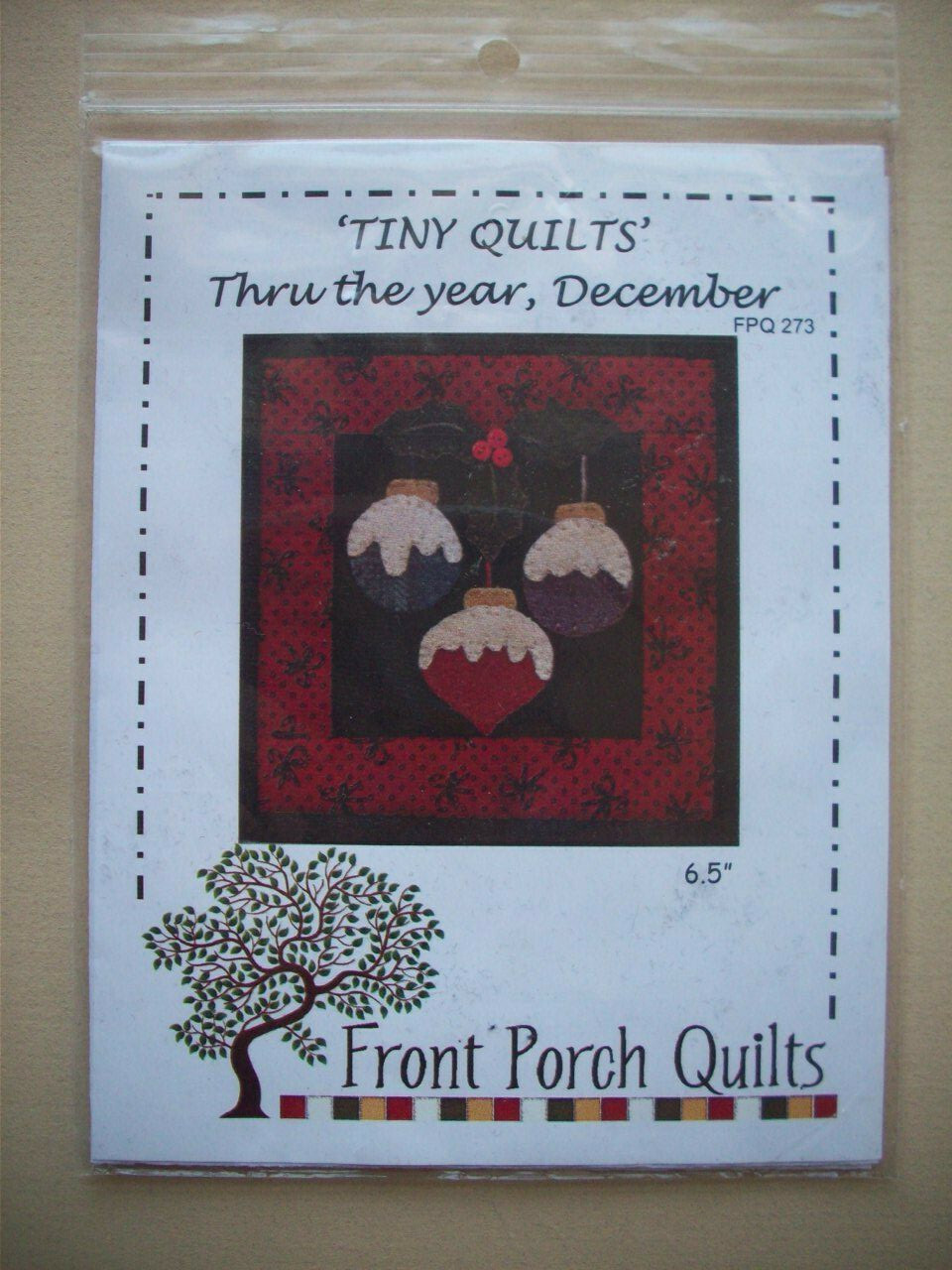 Tiny Quilts thru the Year December Christmas bulbs quilt pattern