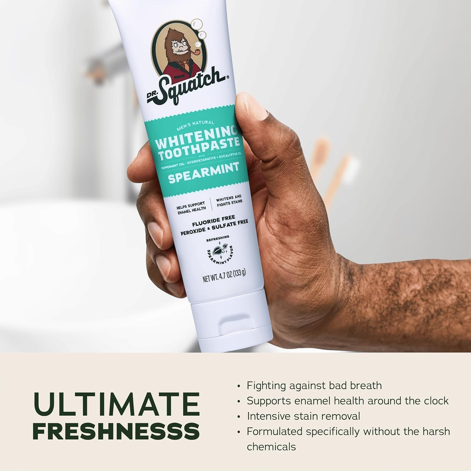 Dr. Squatch Hydroxyapatite Toothpaste Whitening - Natural, Fluoride-Free Toothpa