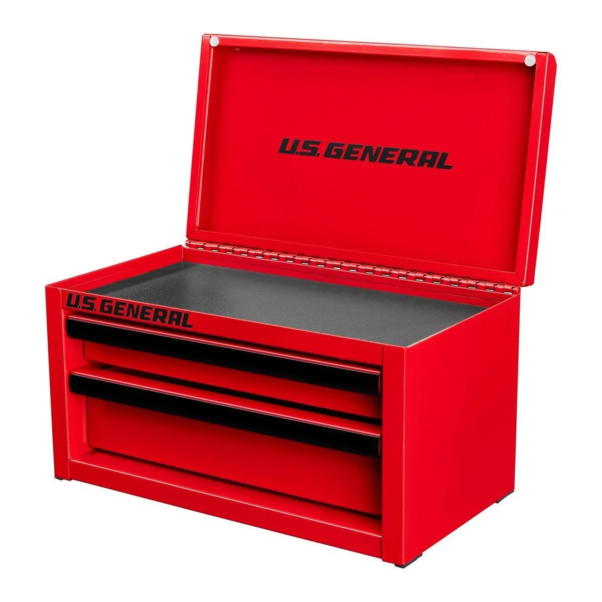U.S. General Mini Steel Toolbox 2 Drawer Tool Box Magnetic Lock Ball Bearing