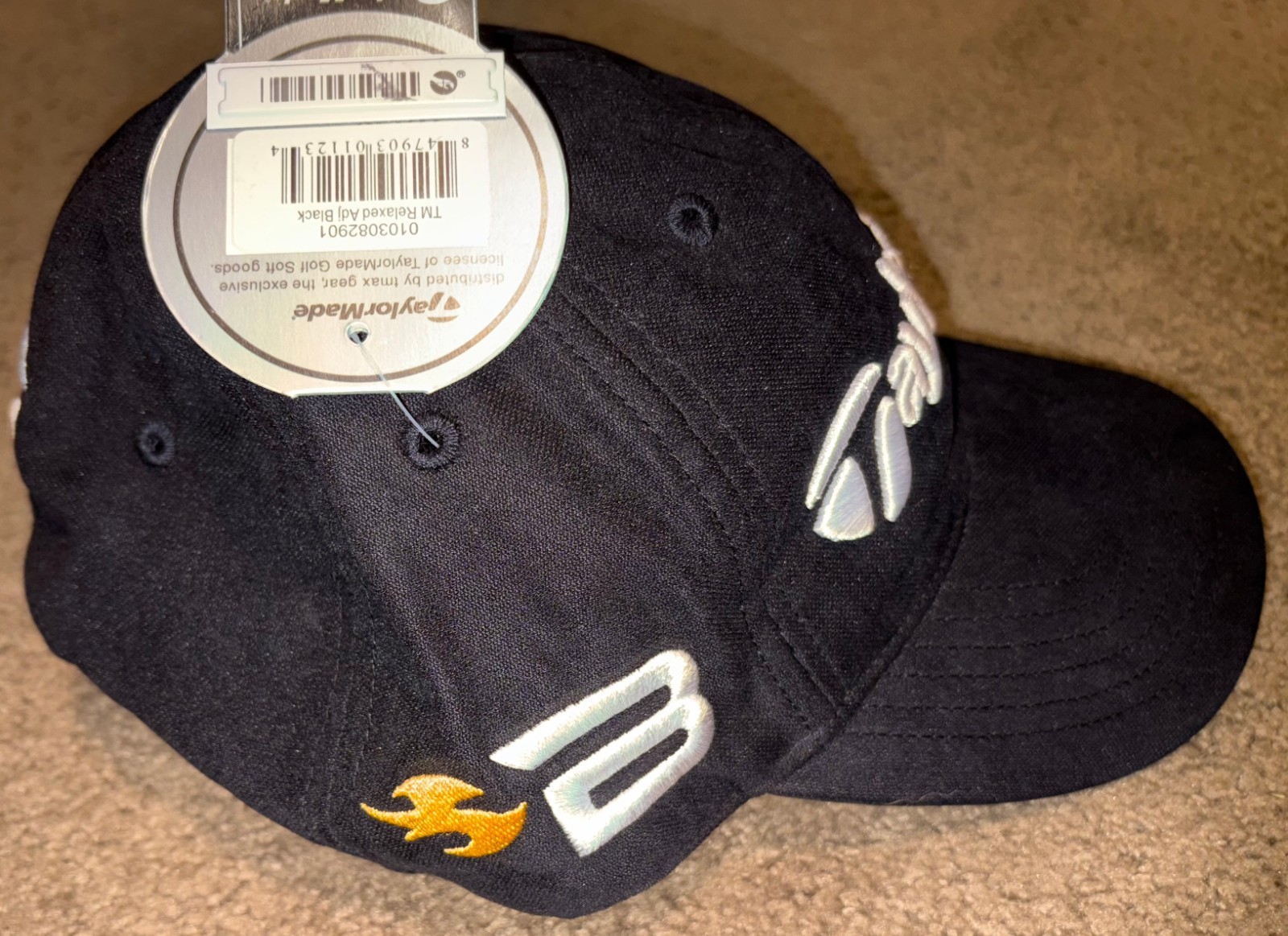 NWT TaylorMade Burner Relaxed Adjustable Golf Baseball Hat Cap - Blackl