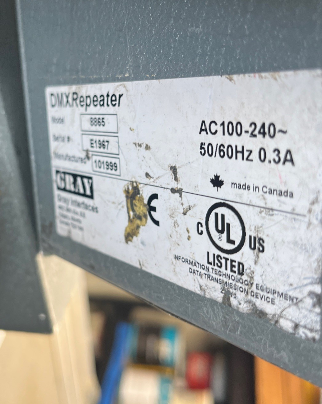 DMX Repeater Gray Enterprises Model 8865