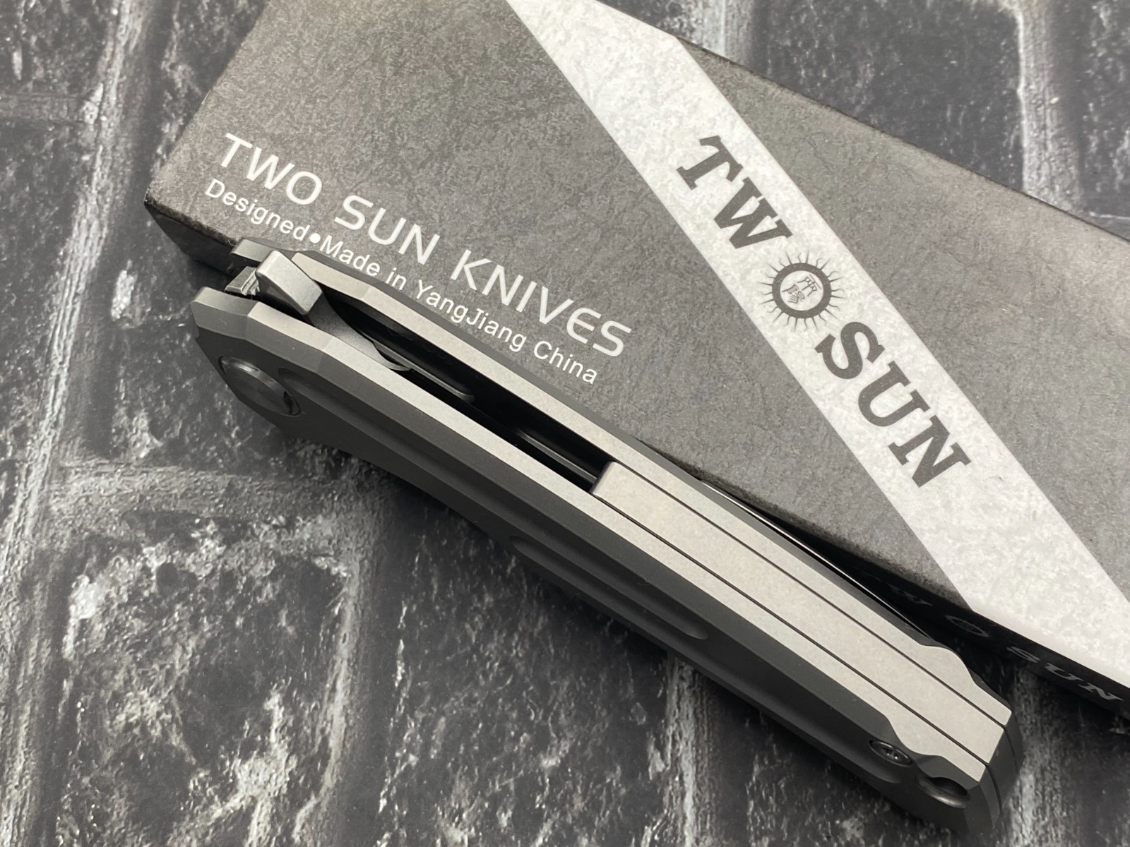 Twosun TS220-M390-SW Folding Knife M390 Titanium Handle Fast Open Pocket Knife