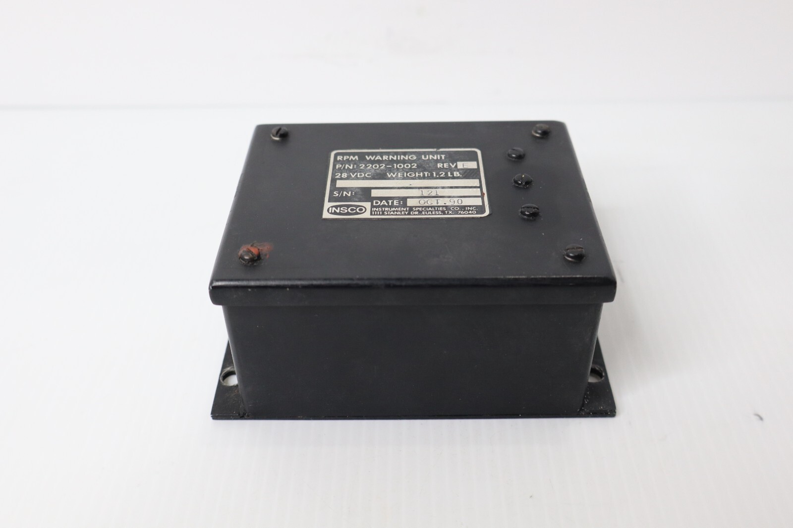 INSCO 2202-1002 RPM Warning Unit