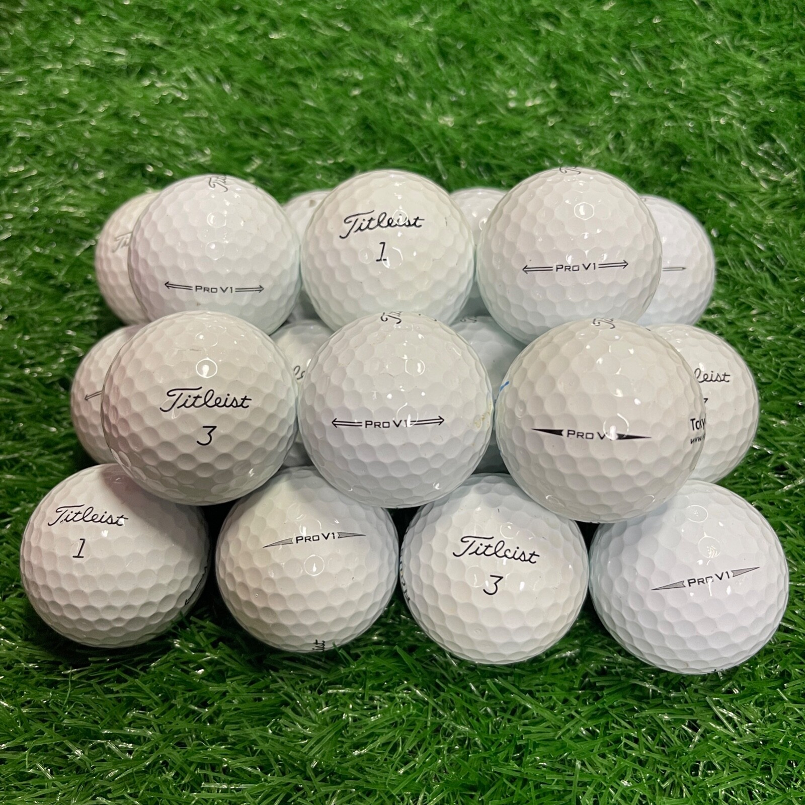24 Titleist Pro V1 Mixed Years Used Golf Balls (3A) AAA Value