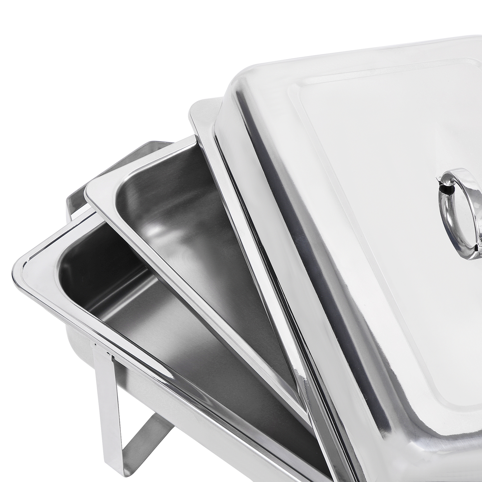 8Pack Stainless Steel Rectangular Chafing Dish Full Size Buffet Catering 8 Quart