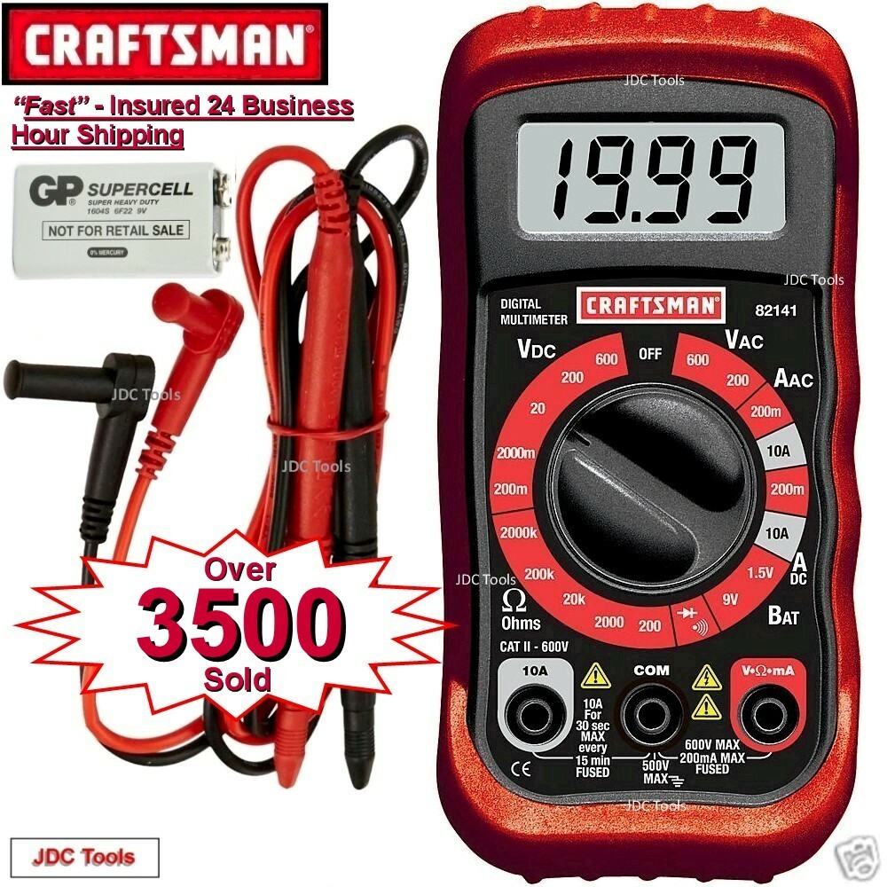 CRAFTSMAN Digital Multimeter Volt AC DC Tester Meter Voltmeter Ohmmeter