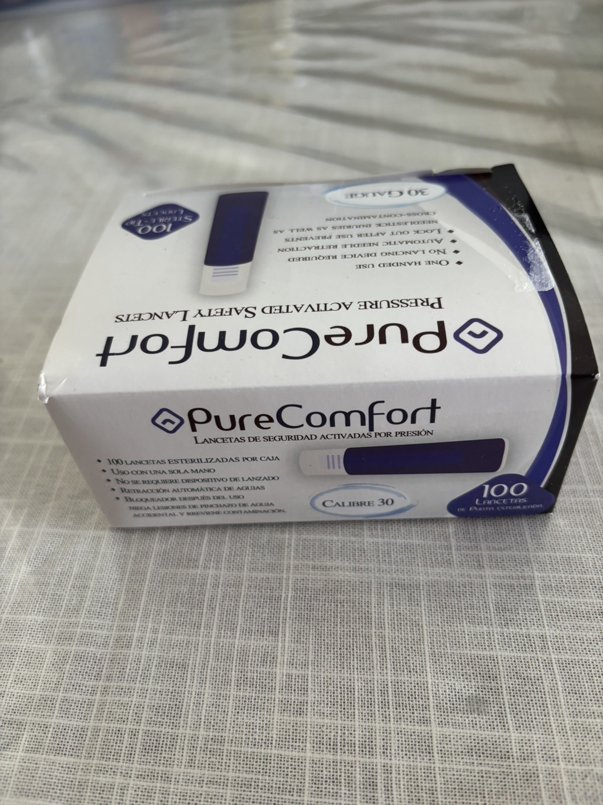 PureComfort Pressure Activated Lancets (Qty 100 30 Gauge) NEW Exp:03/25/2028