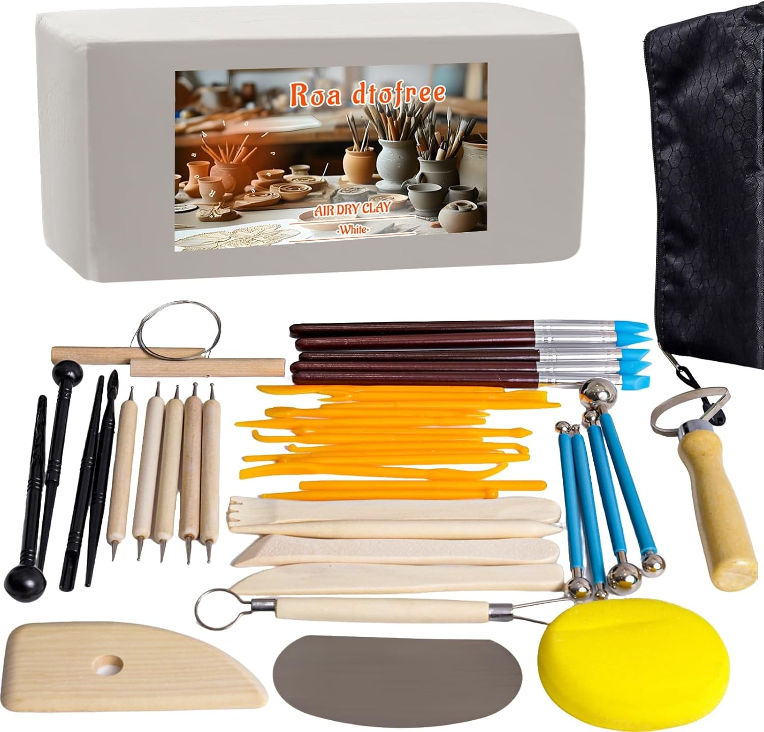 Air Dry Clay Kit 10 LBs with 42 Tools for Sculpting Hand Modeling Throwing