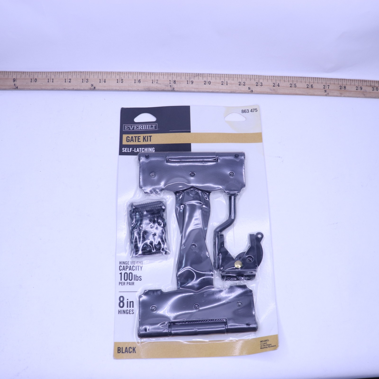 Everbilt Black Decorative Gate Hinge and Latch Set